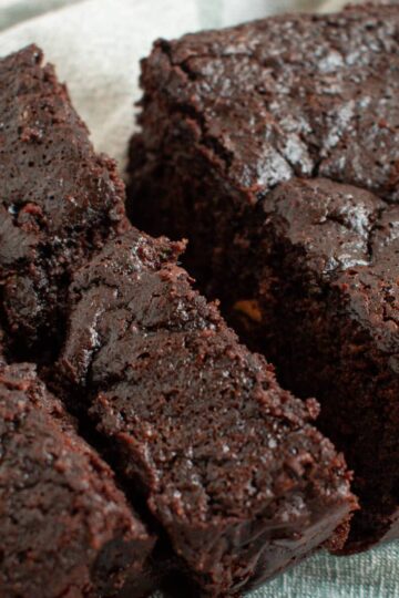 Picture of chocolate zucchini bread.