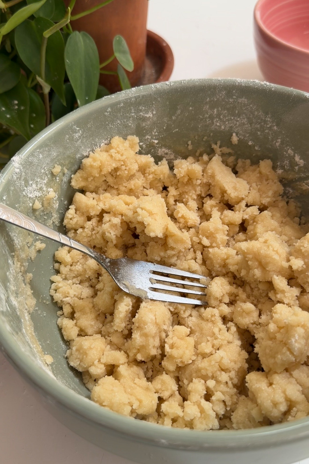 How to make peach crumb bars, step 1.