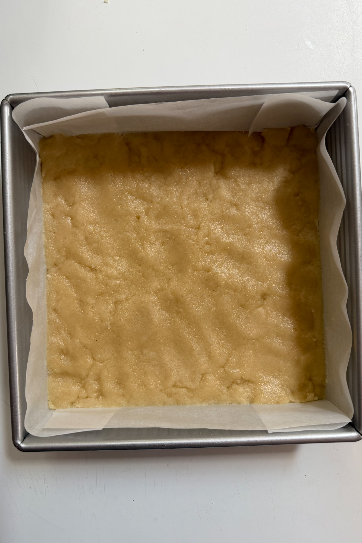 How to make peach crumb bars, step 2.
