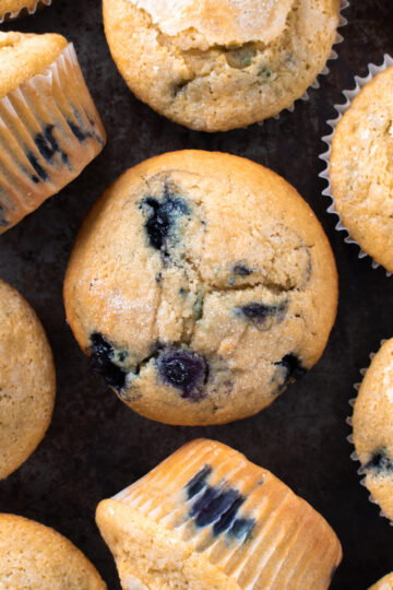 Picture of sourdough blueberry muffins.