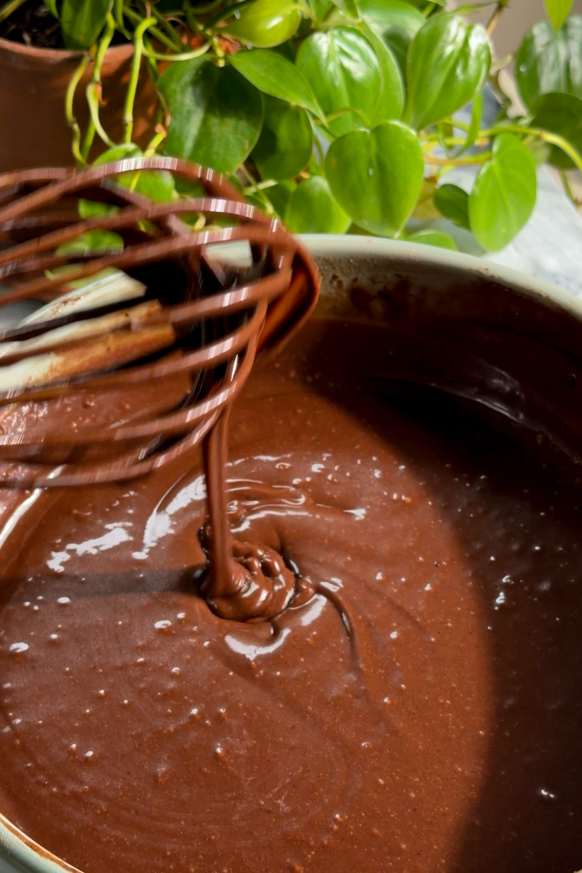 The chocolate cake batter for Matilda's Chocolate Cake.
